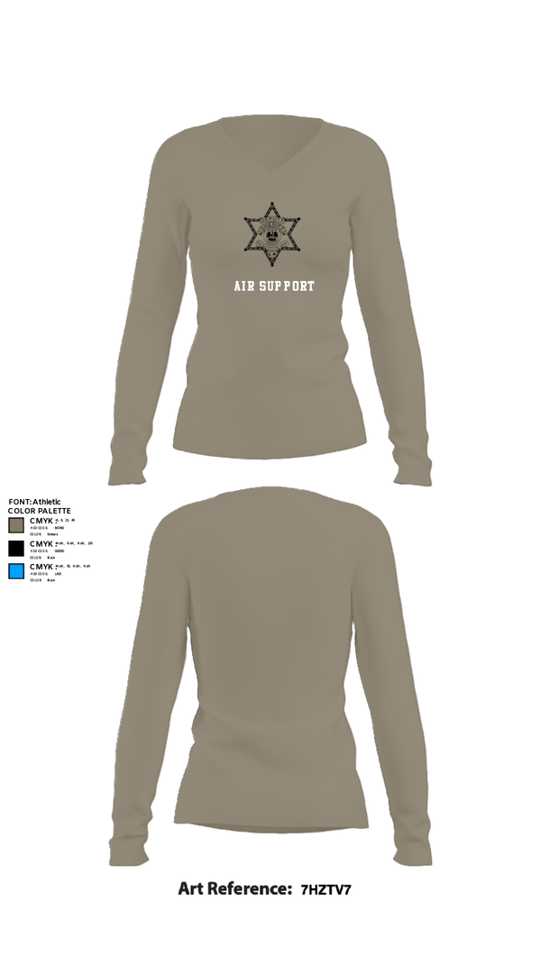 Womens Long Sleeve Vneck Shirt, Air Support, , Teamtime, Team time, sublimation, custom sports apparel, team uniforms, spirit wear, spiritwear, sports uniforms, custom shirts, team store, custom team store, fundraiser sports, apparel fundraiser