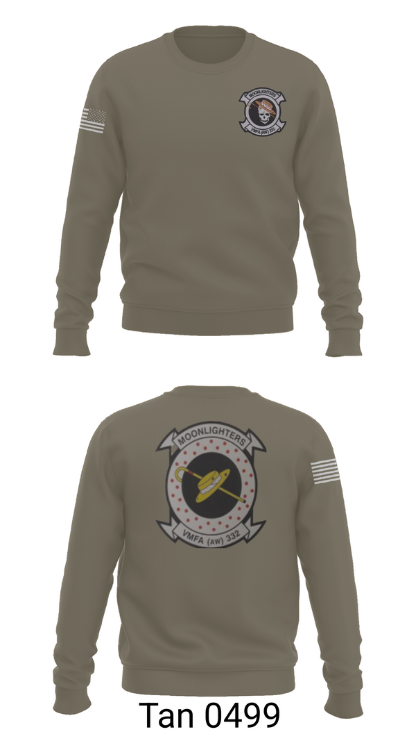 Crew Neck Sweatshirt, VMFA-332 The Moonlighters, Marines, Teamtime, Team time, sublimation, custom sports apparel, team uniforms, spirit wear, spiritwear, sports uniforms, custom shirts, team store, custom team store, fundraiser sports, apparel fundraiser