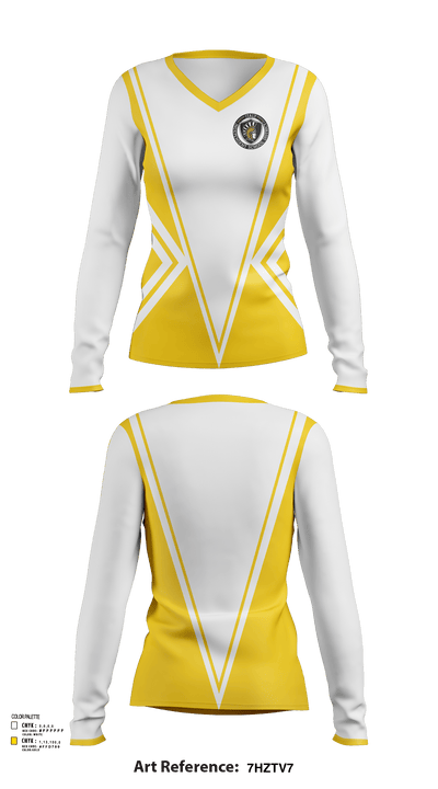 Italy High School Cheer 38026577 Women's Long Sleeve V-neck Shirt - 121