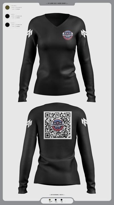Muscle Maker Academy 31935817 Women's Long Sleeve V-neck Shirt -1 2