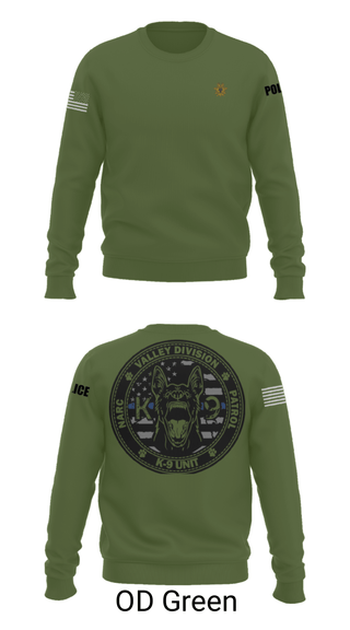 Crew Neck Sweatshirt, VALLEY K9, , Teamtime, Team time, sublimation, custom sports apparel, team uniforms, spirit wear, spiritwear, sports uniforms, custom shirts, team store, custom team store, fundraiser sports, apparel fundraiser