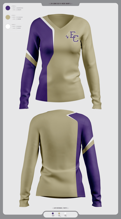 East Coweta High School Wrestling 50868332 Women's Long Sleeve V-neck Shirt - 2