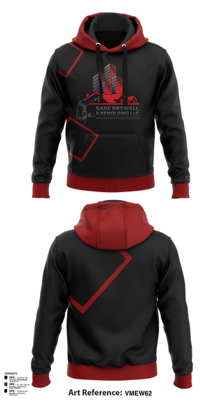 Hoodie, Sadedrywall & remolding llc, , Teamtime, Team time, sublimation, custom sports apparel, team uniforms, spirit wear, spiritwear, sports uniforms, custom shirts, team store, custom team store, fundraiser sports, apparel fundraiser