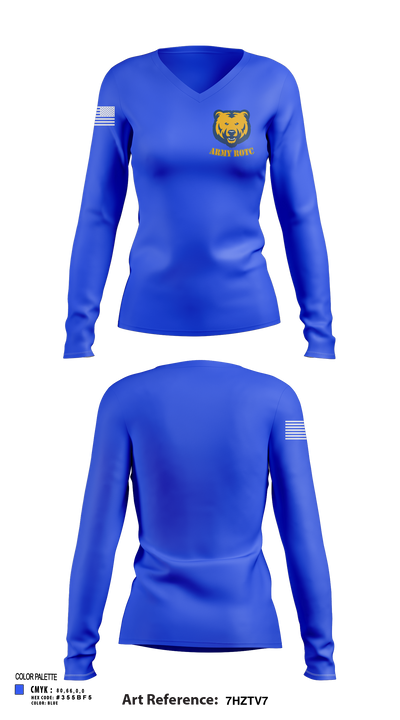 UNC BEARS 8989709 Women's Long Sleeve V-neck Shirt - 124
