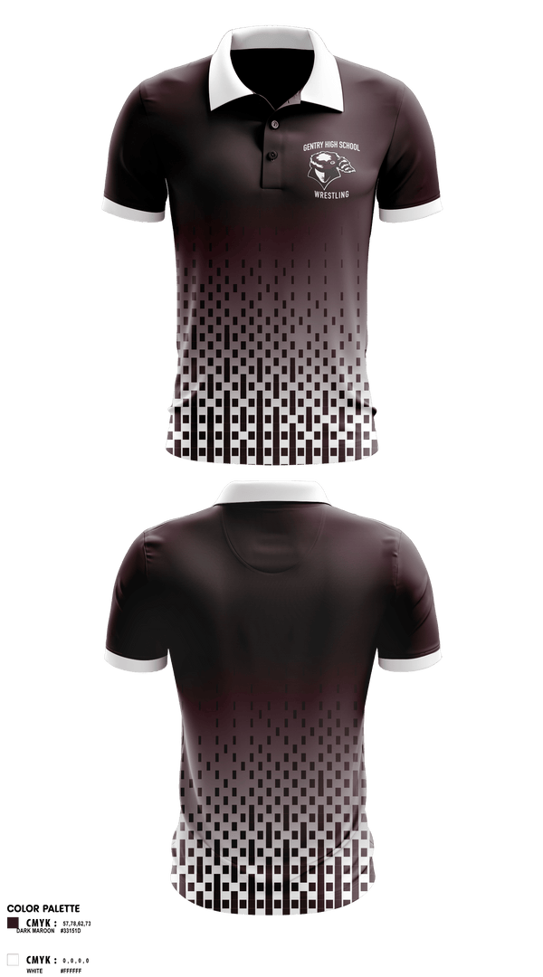 Short Sleeve Performance Polo, Gentry High School Wrestling, Wrestling, Teamtime, Team time, sublimation, custom sports apparel, team uniforms, spirit wear, spiritwear, sports uniforms, custom shirts, team store, custom team store, fundraiser sports, apparel fundraiser