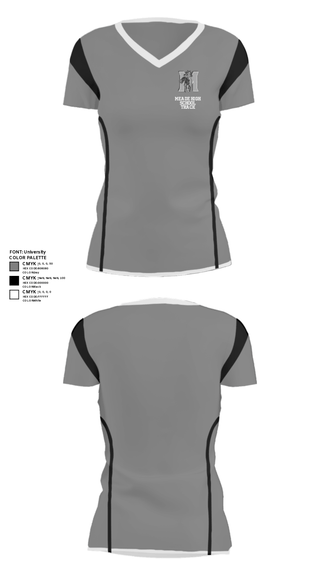 Women's Short Sleeve Vneck Shirt, Meade High School Track, Track & Field, Teamtime, Team time, sublimation, custom sports apparel, team uniforms, spirit wear, spiritwear, sports uniforms, custom shirts, team store, custom team store, fundraiser sports, apparel fundraiser