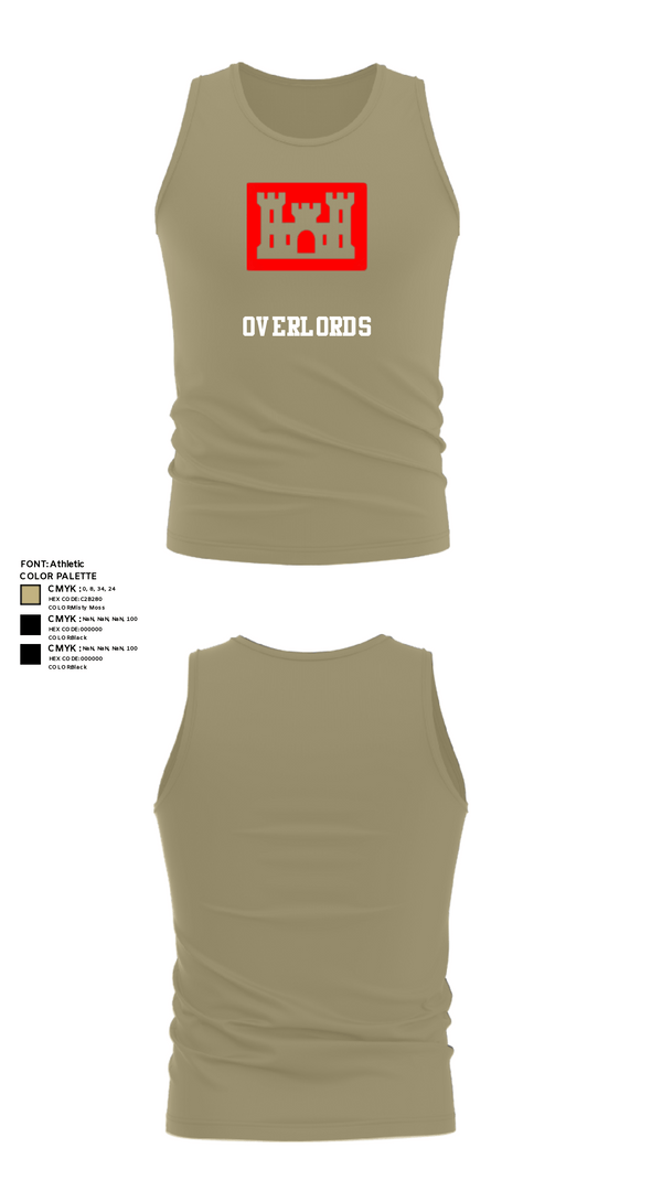 Tank Top, Overlords, Army, Teamtime, Team time, sublimation, custom sports apparel, team uniforms, spirit wear, spiritwear, sports uniforms, custom shirts, team store, custom team store, fundraiser sports, apparel fundraiser