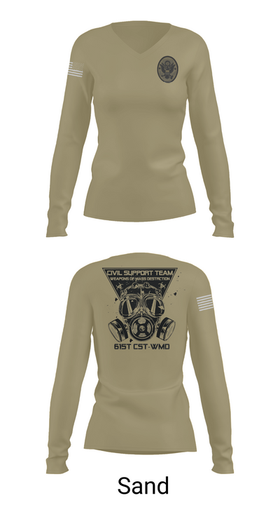 61st CST 56297636 Women's Long Sleeve V-neck Shirt - 97