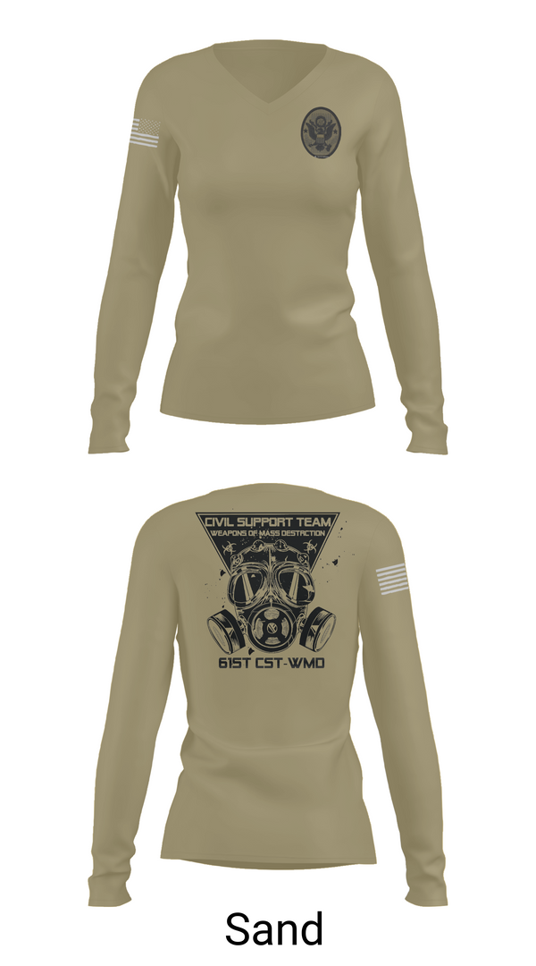 Womens Long Sleeve Vneck Shirt, 61st CST, Army, Teamtime, Team time, sublimation, custom sports apparel, team uniforms, spirit wear, spiritwear, sports uniforms, custom shirts, team store, custom team store, fundraiser sports, apparel fundraiser