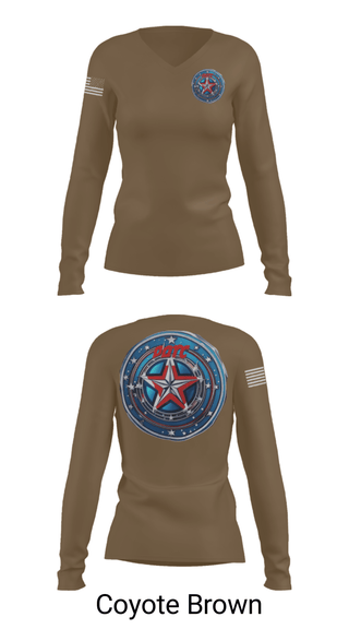 Womens Long Sleeve Vneck Shirt, Defenders of the Coast, Army, Teamtime, Team time, sublimation, custom sports apparel, team uniforms, spirit wear, spiritwear, sports uniforms, custom shirts, team store, custom team store, fundraiser sports, apparel fundraiser