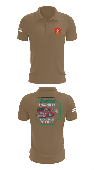 Boston Fire Department Engine 55 92329378 Short Sleeve Performance Polo - 7