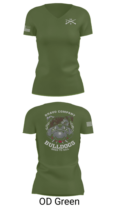 B/3-34 Bulldogs 76121406 Women's Short Sleeve V-neck Shirt - 48