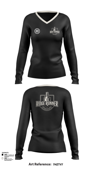 Womens Long Sleeve Vneck Shirt, RidgeRunner Logistics, , Teamtime, Team time, sublimation, custom sports apparel, team uniforms, spirit wear, spiritwear, sports uniforms, custom shirts, team store, custom team store, fundraiser sports, apparel fundraiser