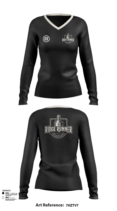 RidgeRunner Logistics 57154261 Women's Long Sleeve V-neck Shirt - 106