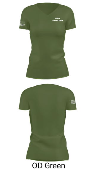 Womens Short Sleeve Vneck Shirt, G Co 334th BSB, National Guard, Teamtime, Team time, sublimation, custom sports apparel, team uniforms, spirit wear, spiritwear, sports uniforms, custom shirts, team store, custom team store, fundraiser sports, apparel fundraiser