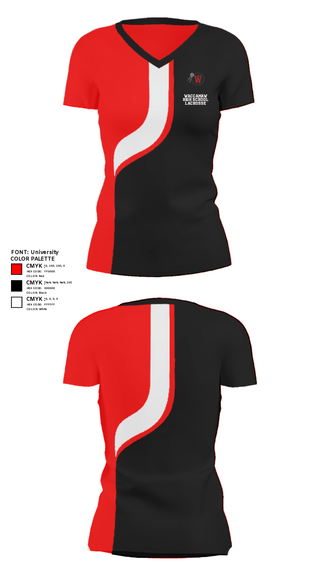 Women's Short Sleeve Vneck Shirt, Waccamaw High School Lacrosse, Women's Lacrosse, Teamtime, Team time, sublimation, custom sports apparel, team uniforms, spirit wear, spiritwear, sports uniforms, custom shirts, team store, custom team store, fundraiser sports, apparel fundraiser