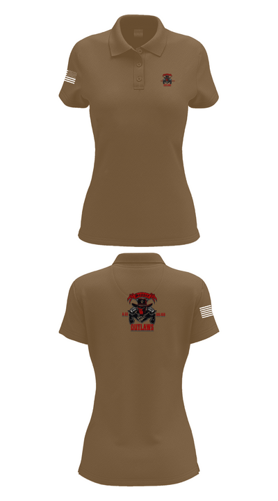 1st Cav 3rd BEB ACO “Outlaw” 26050873 Women's Short Sleeve Performance Polo  - 15