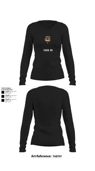 Women's Long Sleeve Vneck Shirt, CSSD 28, Marines, Teamtime, Team time, sublimation, custom sports apparel, team uniforms, spirit wear, spiritwear, sports uniforms, custom shirts, team store, custom team store, fundraiser sports, apparel fundraiser