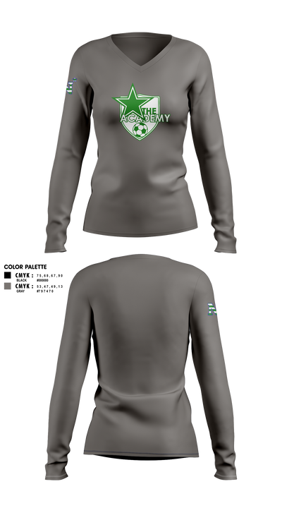 Northstars Soccer Club Women's Long Sleeve V-neck Shirt - 2