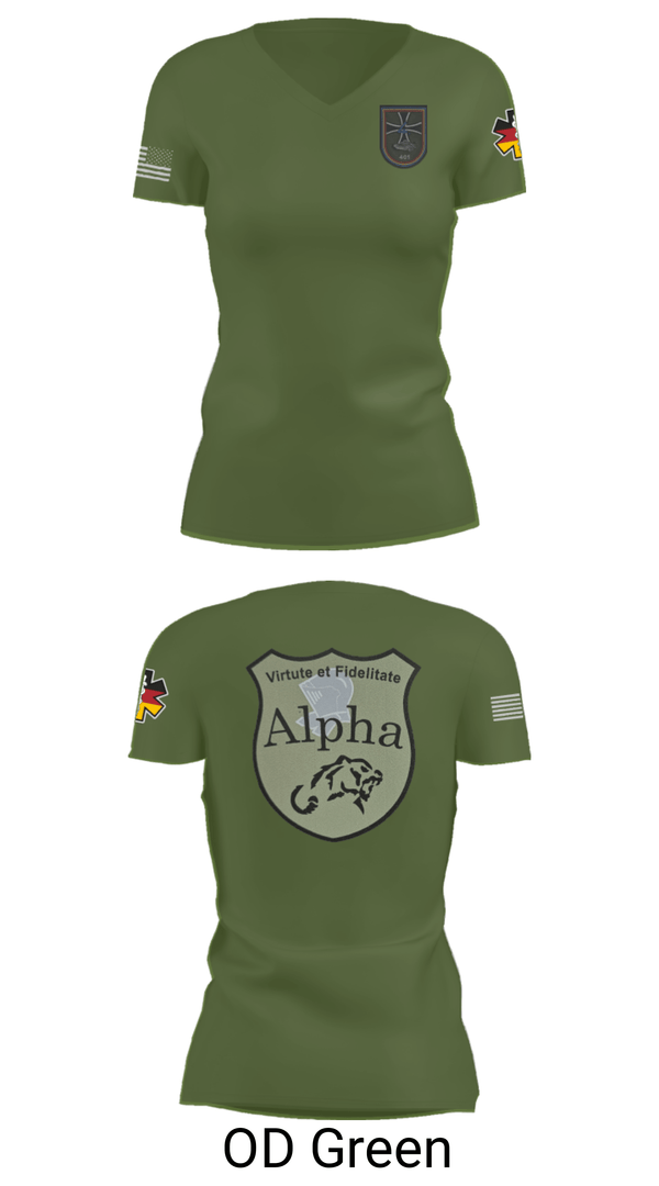 Womens Short Sleeve Vneck Shirt, 4./401 PzGrenBtl, Army, Teamtime, Team time, sublimation, custom sports apparel, team uniforms, spirit wear, spiritwear, sports uniforms, custom shirts, team store, custom team store, fundraiser sports, apparel fundraiser