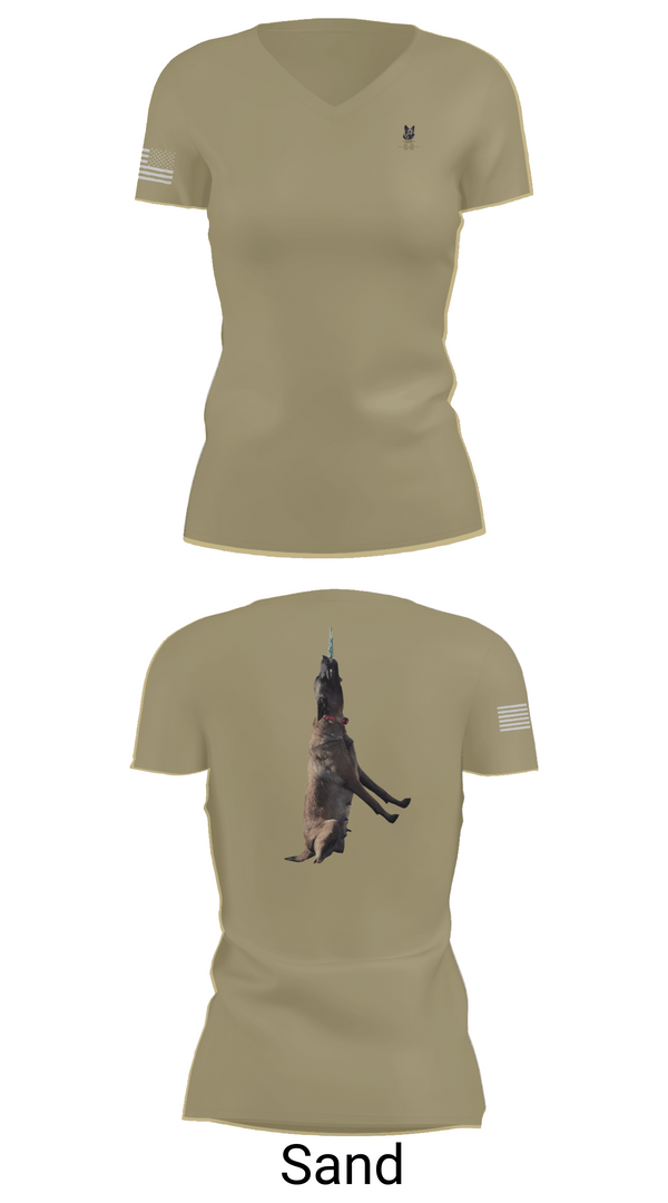 Womens Short Sleeve Vneck Shirt, Mals K9, Army, Teamtime, Team time, sublimation, custom sports apparel, team uniforms, spirit wear, spiritwear, sports uniforms, custom shirts, team store, custom team store, fundraiser sports, apparel fundraiser
