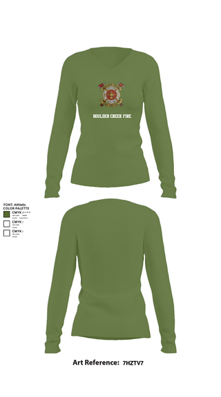 Womens Long Sleeve Vneck Shirt, Boulder creek fire, , Teamtime, Team time, sublimation, custom sports apparel, team uniforms, spirit wear, spiritwear, sports uniforms, custom shirts, team store, custom team store, fundraiser sports, apparel fundraiser