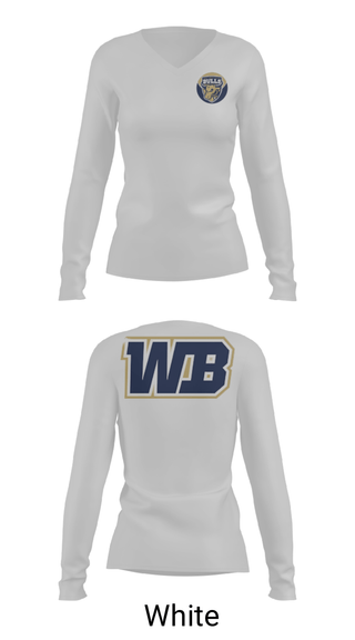 Women's Long Sleeve Vneck Shirt, West Boca Raton Community High School Lacrosse, Women's Lacrosse, Teamtime, Team time, sublimation, custom sports apparel, team uniforms, spirit wear, spiritwear, sports uniforms, custom shirts, team store, custom team store, fundraiser sports, apparel fundraiser
