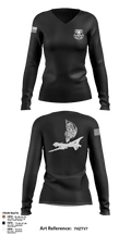 12th AMU 2414414 Women's Long Sleeve V-neck Shirt -1 3