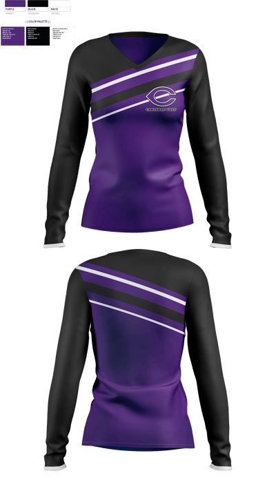 Carlsbad High School Golf 35652126 Women's Long Sleeve V-neck Shirt - 1