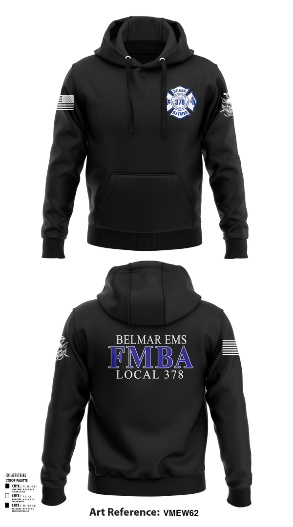 Hoodie, Belmar FMBA, Fire Department, Teamtime, Team time, sublimation, custom sports apparel, team uniforms, spirit wear, spiritwear, sports uniforms, custom shirts, team store, custom team store, fundraiser sports, apparel fundraiser