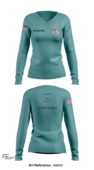 Detachment 035 78200386 Women's Long Sleeve V-neck Shirt - 108