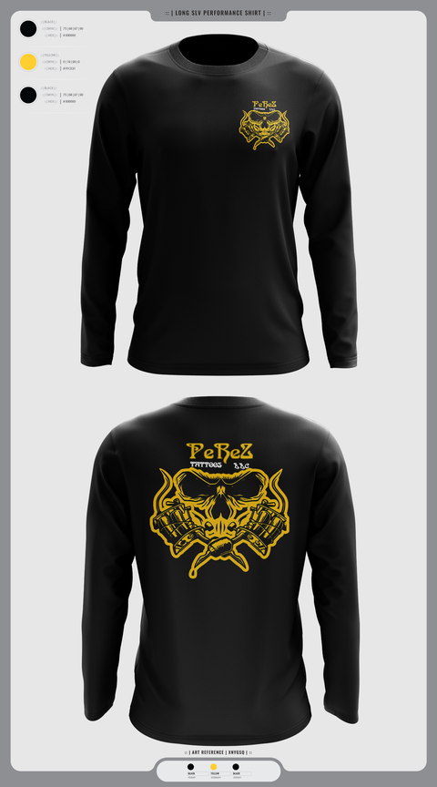 Long Sleeve Performance Shirt, PeReZ Tattoos, , Teamtime, Team time, sublimation, custom sports apparel, team uniforms, spirit wear, spiritwear, sports uniforms, custom shirts, team store, custom team store, fundraiser sports, apparel fundraiser