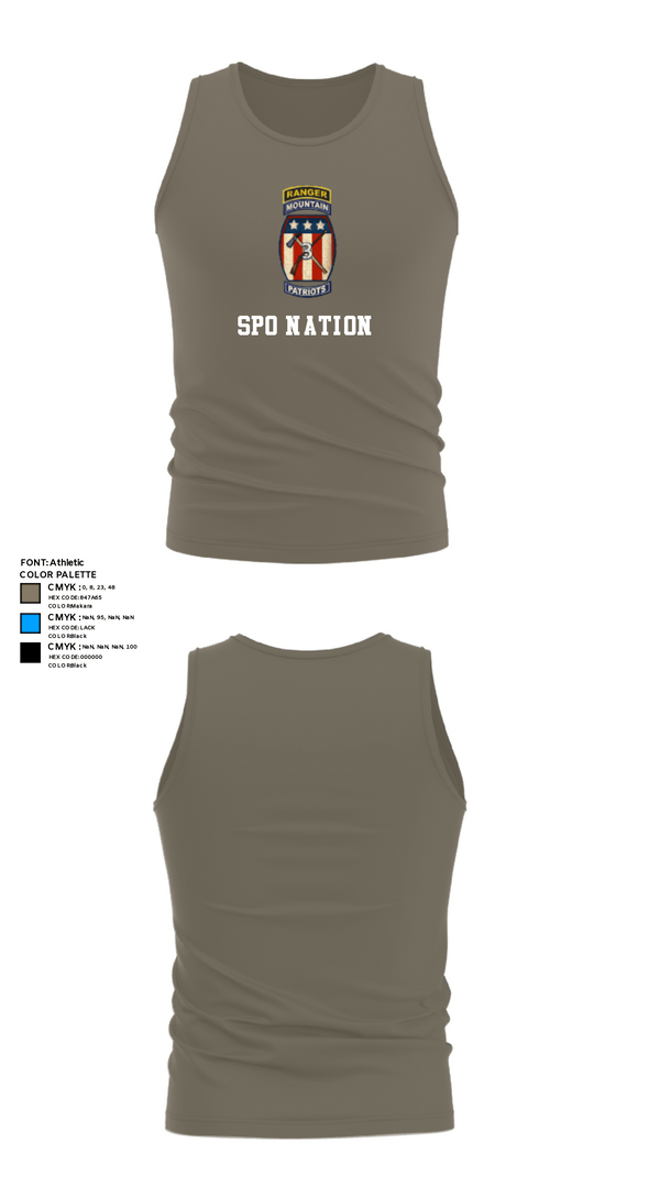 Tank Top, SPO Nation, Army, Teamtime, Team time, sublimation, custom sports apparel, team uniforms, spirit wear, spiritwear, sports uniforms, custom shirts, team store, custom team store, fundraiser sports, apparel fundraiser