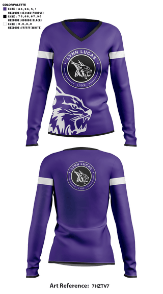 Womens Long Sleeve Vneck Shirt, Lynn Lucas Middle School Cheer, Cheer, Teamtime, Team time, sublimation, custom sports apparel, team uniforms, spirit wear, spiritwear, sports uniforms, custom shirts, team store, custom team store, fundraiser sports, apparel fundraiser