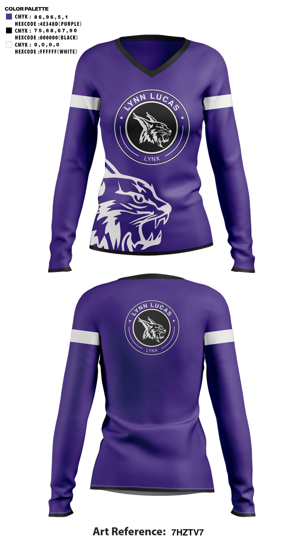 Womens Long Sleeve Vneck Shirt, Lynn Lucas Middle School Cheer, Cheer, Teamtime, Team time, sublimation, custom sports apparel, team uniforms, spirit wear, spiritwear, sports uniforms, custom shirts, team store, custom team store, fundraiser sports, apparel fundraiser