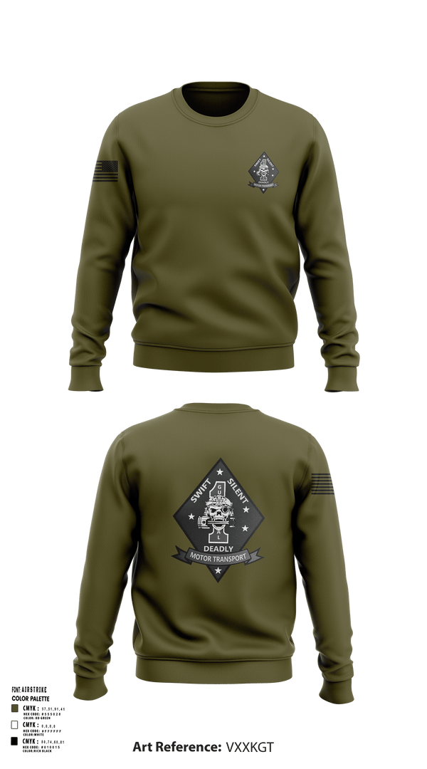 Crew Neck Sweatshirt, 1st Recon, Marines, Teamtime, Team time, sublimation, custom sports apparel, team uniforms, spirit wear, spiritwear, sports uniforms, custom shirts, team store, custom team store, fundraiser sports, apparel fundraiser