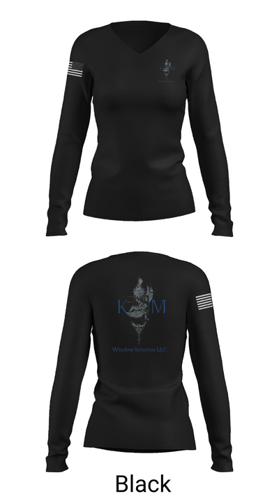 K&M window solutions llc 44492171 Women's Long Sleeve V-neck Shirt - 35