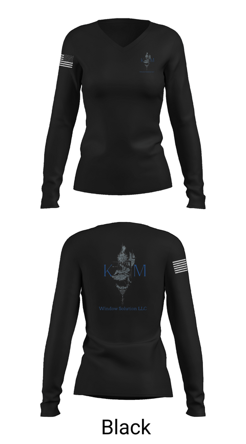 Womens Long Sleeve Vneck Shirt, K&M window solutions llc, , Teamtime, Team time, sublimation, custom sports apparel, team uniforms, spirit wear, spiritwear, sports uniforms, custom shirts, team store, custom team store, fundraiser sports, apparel fundraiser
