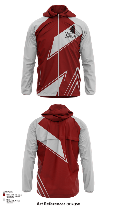 Windbreaker, West Creek High School Cross Country, Cross Country, Teamtime, Team time, sublimation, custom sports apparel, team uniforms, spirit wear, spiritwear, sports uniforms, custom shirts, team store, custom team store, fundraiser sports, apparel fundraiser