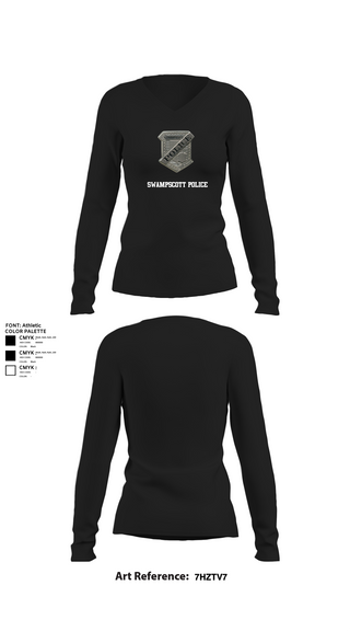 Womens Long Sleeve Vneck Shirt, Swampscott Police, Police, Teamtime, Team time, sublimation, custom sports apparel, team uniforms, spirit wear, spiritwear, sports uniforms, custom shirts, team store, custom team store, fundraiser sports, apparel fundraiser