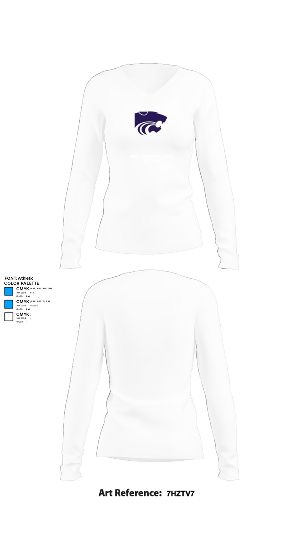 Womens Long Sleeve Vneck Shirt, Mount Calm High School Football, Football, Teamtime, Team time, sublimation, custom sports apparel, team uniforms, spirit wear, spiritwear, sports uniforms, custom shirts, team store, custom team store, fundraiser sports, apparel fundraiser