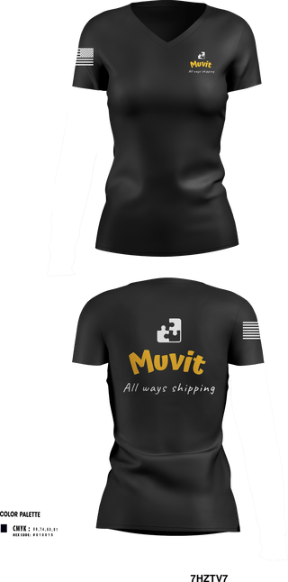 Womens Short Sleeve Vneck Shirt, Muvit, , Teamtime, Team time, sublimation, custom sports apparel, team uniforms, spirit wear, spiritwear, sports uniforms, custom shirts, team store, custom team store, fundraiser sports, apparel fundraiser