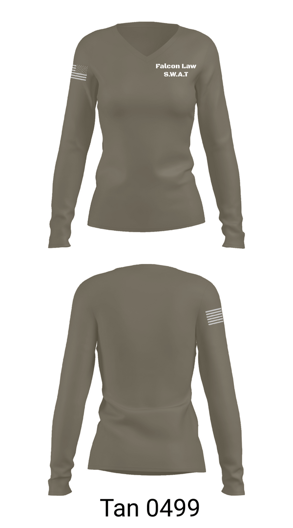 Womens Long Sleeve Vneck Shirt, Falcon Law S.W.A.T, , Teamtime, Team time, sublimation, custom sports apparel, team uniforms, spirit wear, spiritwear, sports uniforms, custom shirts, team store, custom team store, fundraiser sports, apparel fundraiser