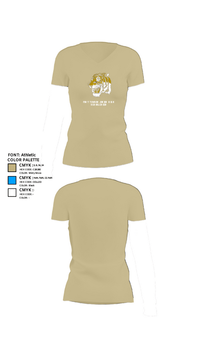 Fort Towson Junior High School Cheer 44003548 Women's Short Sleeve V-neck Shirt - 38