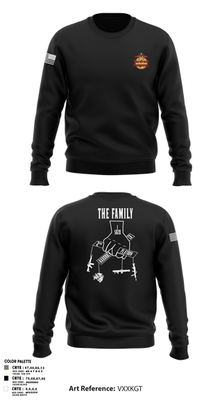 Crew Neck Sweatshirt, 2nd PLT A CO-The Family, Army, Teamtime, Team time, sublimation, custom sports apparel, team uniforms, spirit wear, spiritwear, sports uniforms, custom shirts, team store, custom team store, fundraiser sports, apparel fundraiser