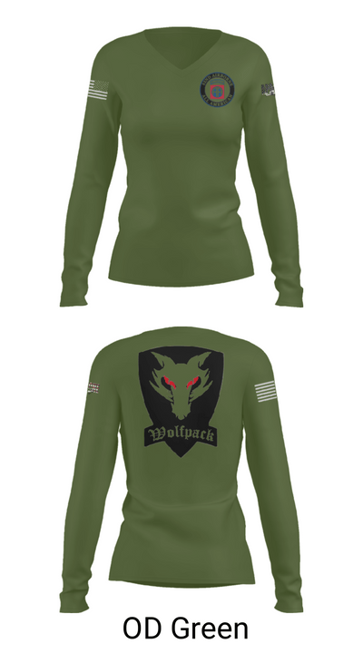 1-82nd CAB 46571810 Women's Long Sleeve V-neck Shirt - 43