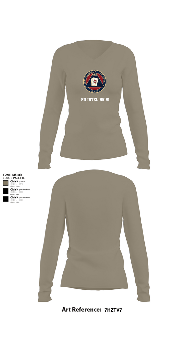 Womens Long Sleeve Vneck Shirt 1, 2D INTEL BN S1, Marines, Teamtime, Team time, sublimation, custom sports apparel, team uniforms, spirit wear, spiritwear, sports uniforms, custom shirts, team store, custom team store, fundraiser sports, apparel fundraiser