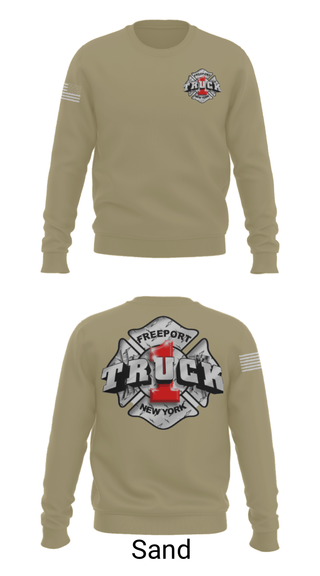 Crew Neck Sweatshirt, Truck 1, Fire Department, Teamtime, Team time, sublimation, custom sports apparel, team uniforms, spirit wear, spiritwear, sports uniforms, custom shirts, team store, custom team store, fundraiser sports, apparel fundraiser