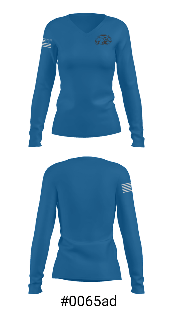 Women's Long Sleeve Vneck Shirt, Shorter University, Spirit Store, Teamtime, Team time, sublimation, custom sports apparel, team uniforms, spirit wear, spiritwear, sports uniforms, custom shirts, team store, custom team store, fundraiser sports, apparel fundraiser