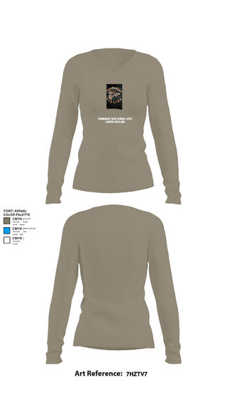 Womens Long Sleeve Vneck Shirt 1, Pennsbury High School West Campus Bowling, Bowling, Teamtime, Team time, sublimation, custom sports apparel, team uniforms, spirit wear, spiritwear, sports uniforms, custom shirts, team store, custom team store, fundraiser sports, apparel fundraiser